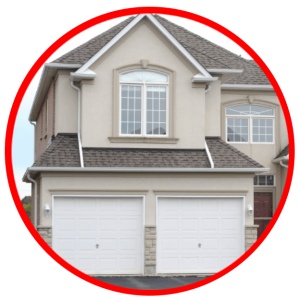 House with a finished garage door repair with various other services.